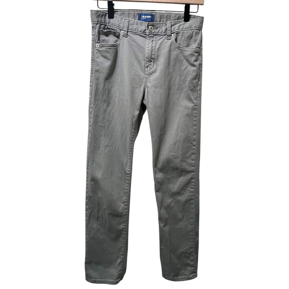 Boy's Old Navy Karate Jeans, Gray, Adjustable Waist, 5 Pocket, Size 14 Regular